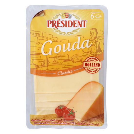 Picture of President Gouda Cheese Classics Slices, 150gm