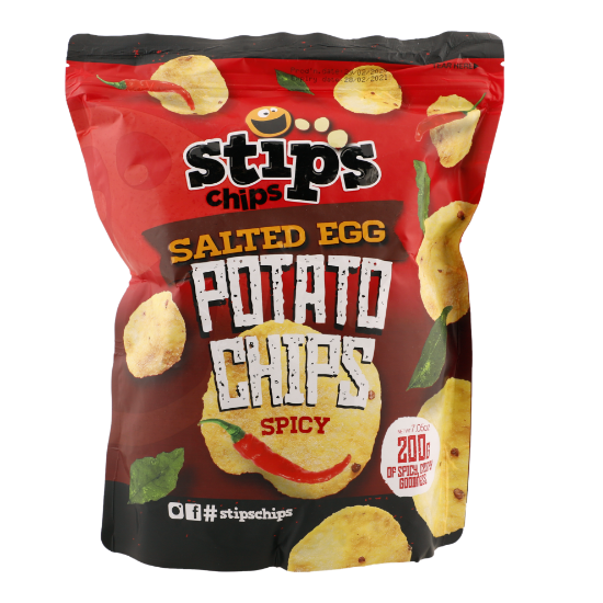 Picture of Stips Chips Salted Egg Potato Chips Spicy 200gm