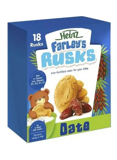 Picture of Heinz Farley's Baby Food 18 Dates Rusks From 6 Months 300gm