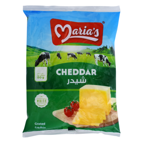 Picture of Maria's Cheese Cheddar White Shredded, 150gm