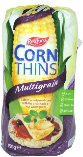 Picture of Real Foods Multigrain Corn Thins 150gm