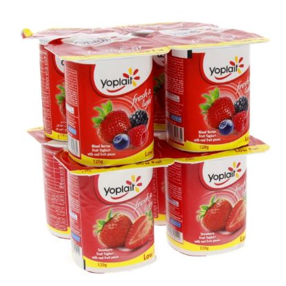 Picture of Yoplait Yogurt Fruit Flavor Fat Free Assorted, 8x120gm