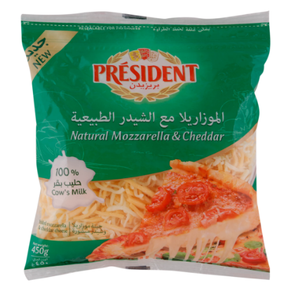 Picture of President Shredded Mozarella & Cheddar, 450gm