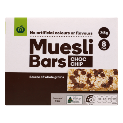 Picture of Woolworth's Muesli Bar Choc Chip 248gm