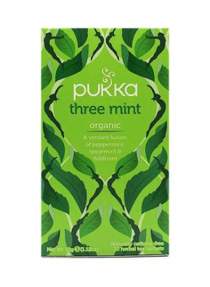 Picture of Pukka Three Mint Organic Herbal Caffeine Free 20's Tea Sachets 32gm