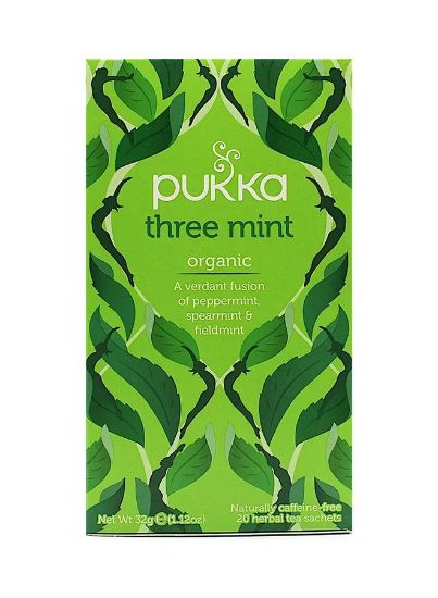 Picture of Pukka Three Mint Organic Herbal Caffeine Free 20's Tea Sachets 32gm