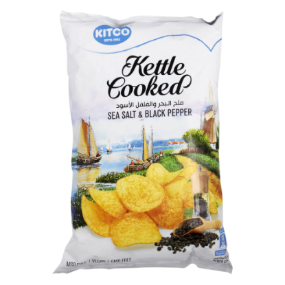 Picture of Kitco Kettle Cooked Sea Salt & Black Pepper Chips 150gm