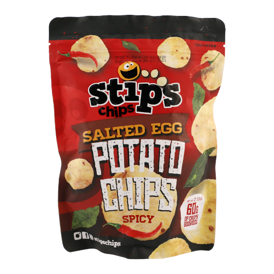 Picture of Stips Chips Salted Egg Potato Chips Spicy 60gm