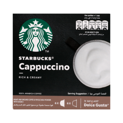 Picture of Starbucks Dolce Gusto Cappuccino Rich & Creamy 12's Capsules 120gm