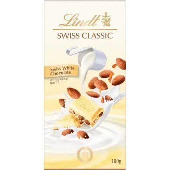 Picture of Lindt Swiss Classic White Almond Chocolate 100gm