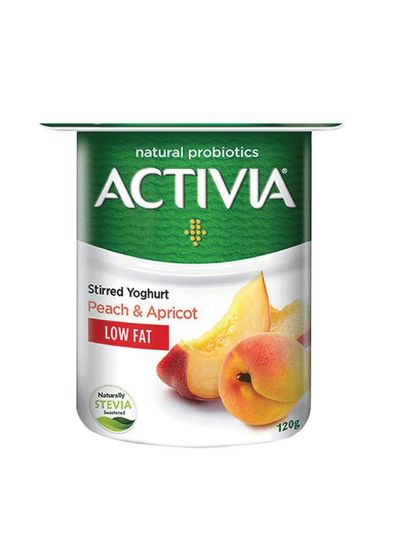 Picture of Activia Stirred Yoghurt Low Fat Peach & Apricot 120gm