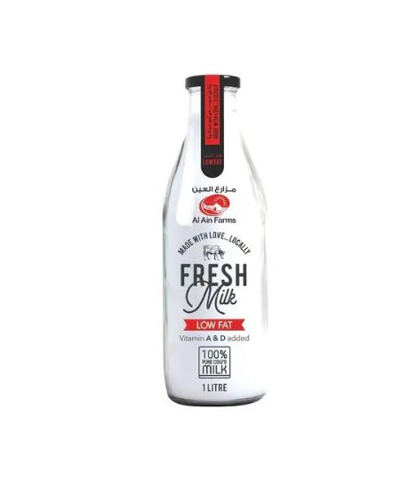 Picture of Al Ain Low Fat Fresh Milk Glass Bottle, 1ltr