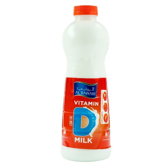 Picture of Al Rawabi Milk Vitamin D Low Fat 1ltr