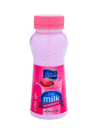 Picture of Al Rawabi Strawberry Flavoured Fresh Milk, 200ml