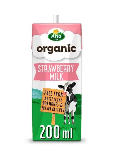 Picture of Arla Organic Milk Strawberry 200ml