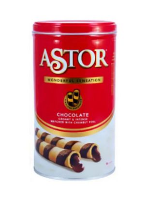 Picture of Astor Chocolate Wafer Stick Cokelat Tin More Chocolate 330gm