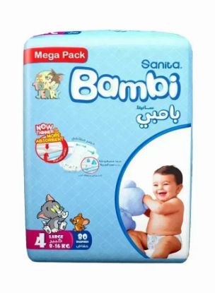 Picture of Sanita Bambi Baby Diaper Large Size 4 8-16kg 80 Diappers