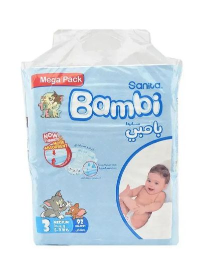 Picture of Santia Bambi Baby Diapers Medium Size3 5-9kg 92 Diapers