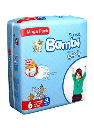 Picture of Sanita Bambi Baby Diaper xx-Large Size 6 18+kg 52 Diapers