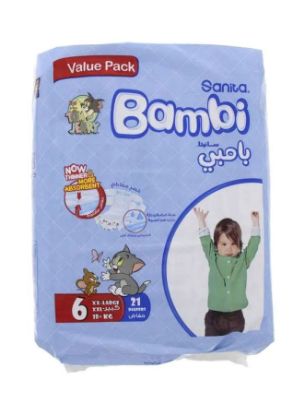 Picture of Santia Bambi Baby Diaper xxLarge6 18+kg 21 Diapers