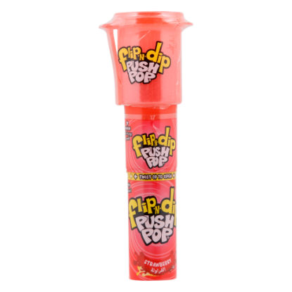 Picture of Bazooka Flip N Dip Push Pop Strawberry 25gm Pack of 12