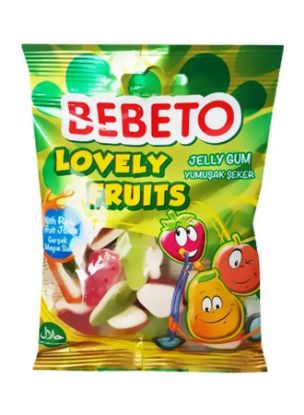 Picture of Bebeto Lovely Fruits Jelly Gum 80gm Pack of 12