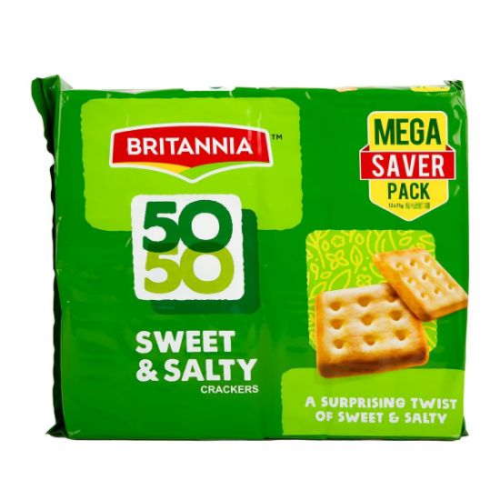 Picture of Britannia 50-50 Time Pass Biscuits 12 Pack, 71gm