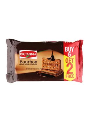 Picture of Britannia Bourbon Chocolate Biscuit 6+2, 100gm