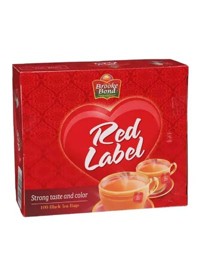 Picture of Brooke Bond Red Label Strong 100 Black Tea Bags 1Pack