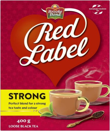 Picture of Brooke Bond Red Label Strong Taste & Color Loose Black Tea 400gm