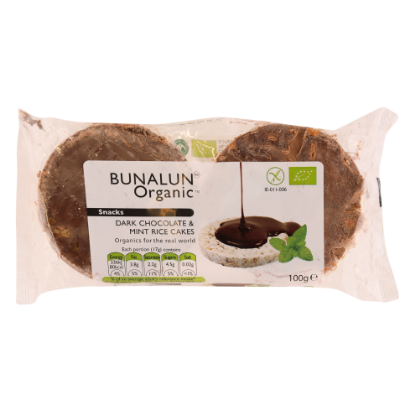 Picture of Bunalun Organic Dark Chocolate & Mint Rice Cakes 100gm