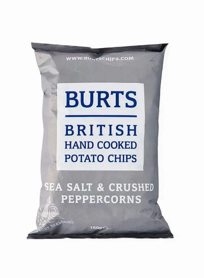 Picture of Burts Hand Cooked Potato Chips Sea Salt & Peppercorn 150gm