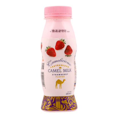 Picture of Camelicious Pasteurized Camel Milk Strawberry Flavor, 250ml