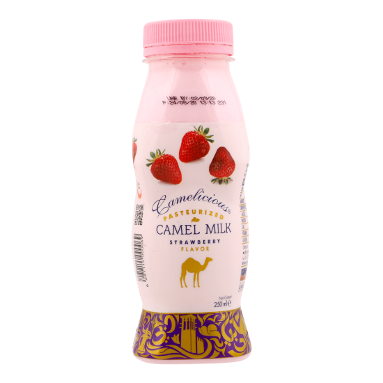 Picture of Camelicious Pasteurized Camel Milk Strawberry Flavor, 250ml