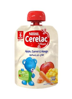 Picture of Nestle Cerelac Baby Food Apple+Mango+Carrot Pouch 90gm