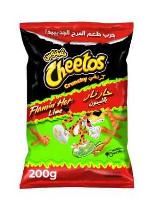 Picture of Cheetos Crunchy Flamin Hot Lime Puffed Corn 200gm