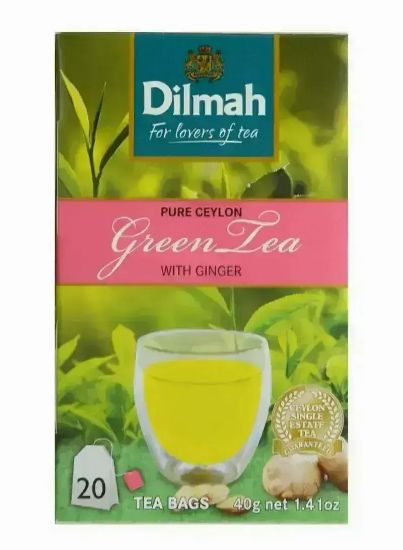 Picture of Dilmah Pure Ceylon Green Tea With Ginger 20 Tea Bags 1Pack