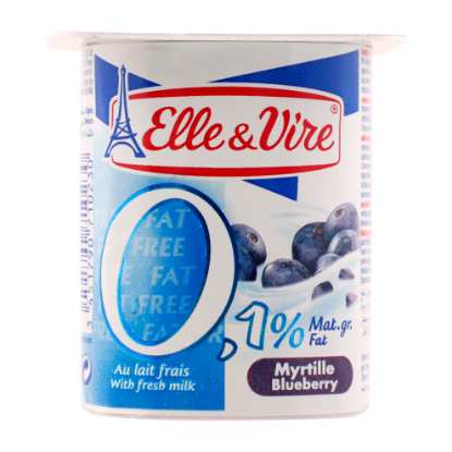 Picture of Elle & Vire 0.1% Fat Myrtille Blueberry Yoghurt, 125gm