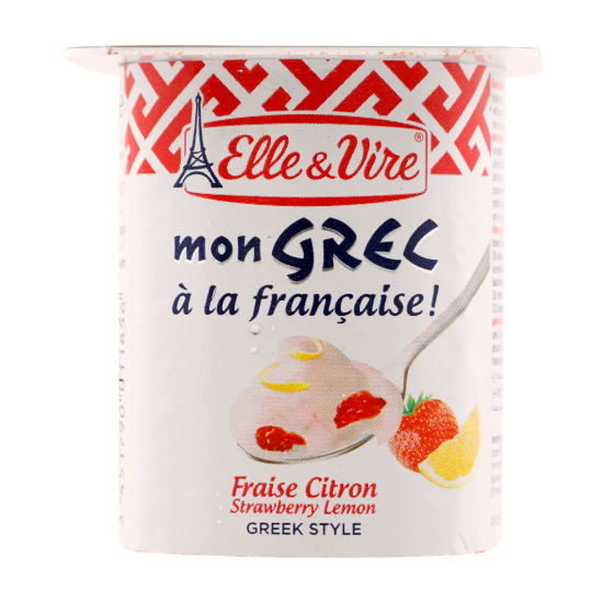 Picture of Elle & Vire Greek Yoghurt Strawberry/Lemon, 125gm