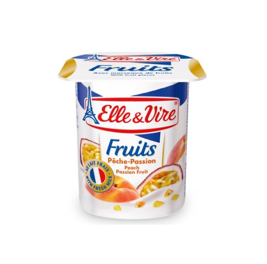 Picture of Elle & Vire Peach Passion Fruit Yoghurt, 125gm