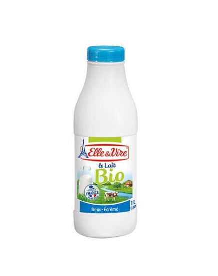 Picture of Elle & Vire Semi-Shimmed Organic Milk, 1ltr