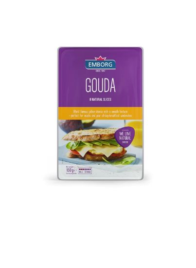 Picture of Emborg Gouda Cheese Natural Slices, 150gm