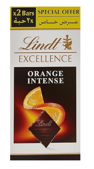 Picture of Lindt Excellence Dark Chocolate Intense Orange 100gm