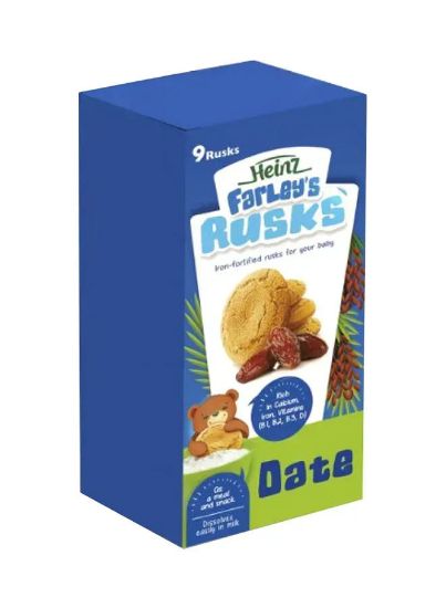 Picture of Heinz Farley's Baby Food 9 Dates Rusks From 6 Months With Calcium Iron Vitamins 150gm