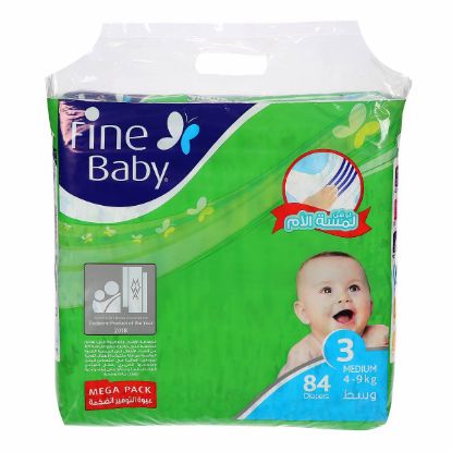 Picture of Fine Baby Diapers Size 3 Medium 4-9Kg 84's Mega Pack