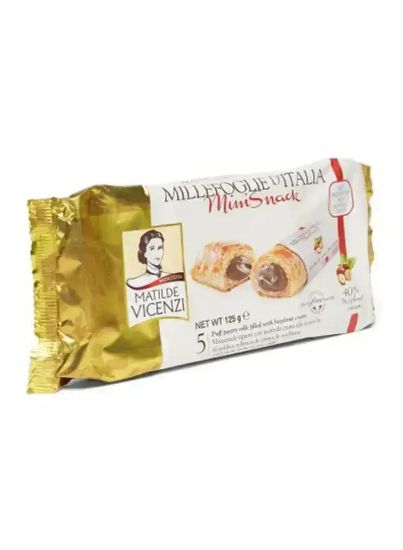 Picture of Matilde Vicenzi Puff Pastry Roll With Hazelnut Cream 125gm