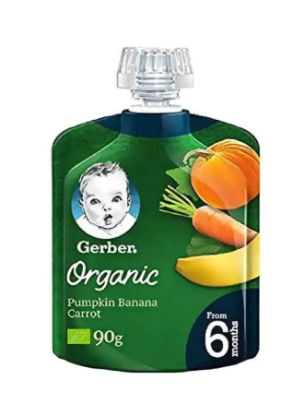 Picture of Gerber Baby Food Organic Pumpkin Banana Carrot 90gm