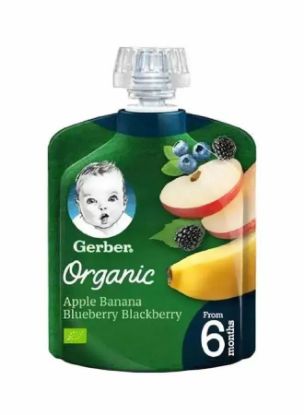 Picture of Gerber Baby Food Organic Apple Banana Blueberry 90gm