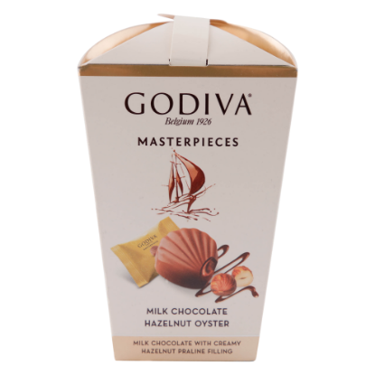 Picture of Godiva Masterpieces Milk Chocolate Hazelnut Oyster 117gm