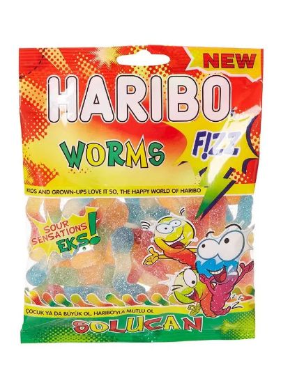 Picture of Haribo Worms Fizz 160gm